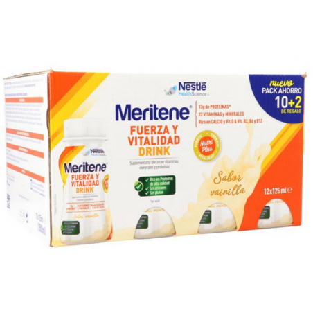 Nestlé Meritene® Fuerza Y Vitalidad Drink Sabor Vainilla 6x125ml